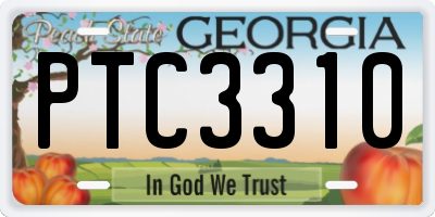 GA license plate PTC3310