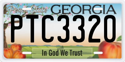 GA license plate PTC3320