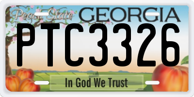 GA license plate PTC3326