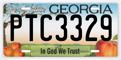 GA license plate PTC3329