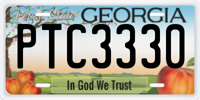 GA license plate PTC3330