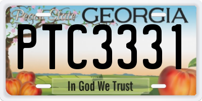 GA license plate PTC3331