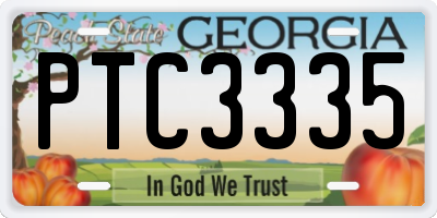 GA license plate PTC3335