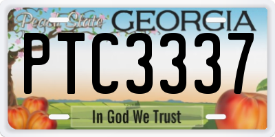 GA license plate PTC3337