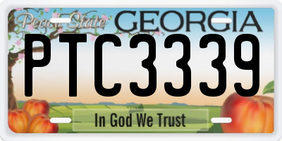 GA license plate PTC3339