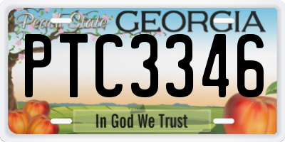 GA license plate PTC3346