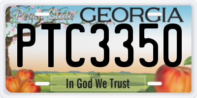 GA license plate PTC3350