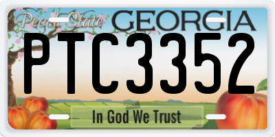 GA license plate PTC3352