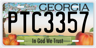 GA license plate PTC3357