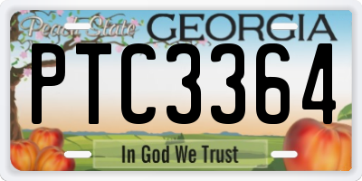 GA license plate PTC3364