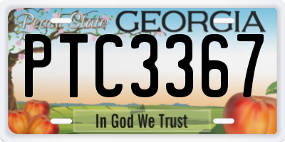 GA license plate PTC3367