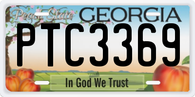 GA license plate PTC3369