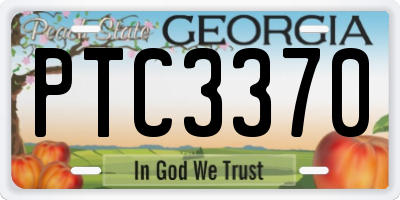 GA license plate PTC3370