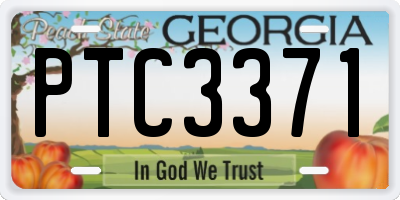 GA license plate PTC3371