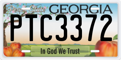 GA license plate PTC3372