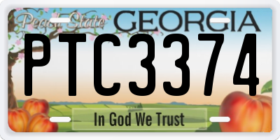 GA license plate PTC3374