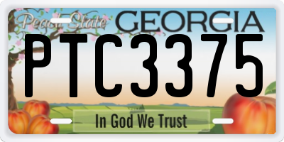 GA license plate PTC3375