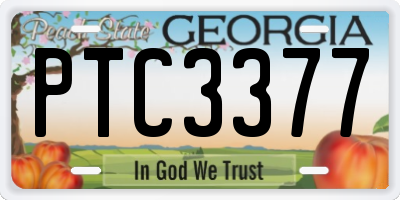 GA license plate PTC3377