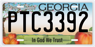GA license plate PTC3392