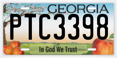 GA license plate PTC3398