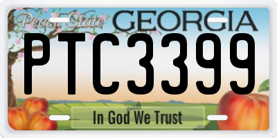 GA license plate PTC3399