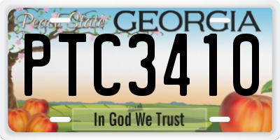 GA license plate PTC3410