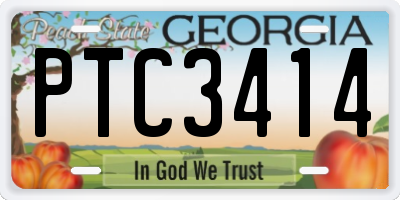 GA license plate PTC3414