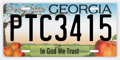 GA license plate PTC3415