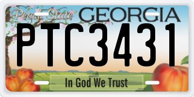 GA license plate PTC3431