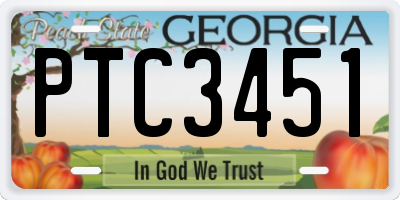 GA license plate PTC3451