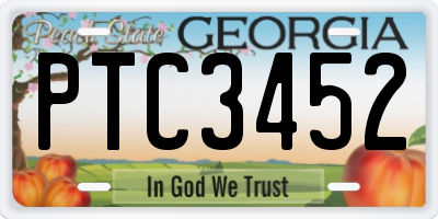 GA license plate PTC3452