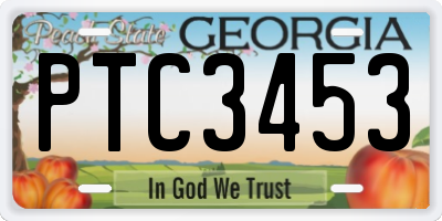 GA license plate PTC3453