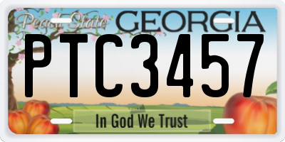 GA license plate PTC3457