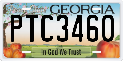 GA license plate PTC3460