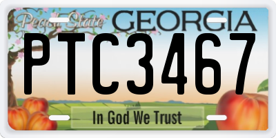 GA license plate PTC3467