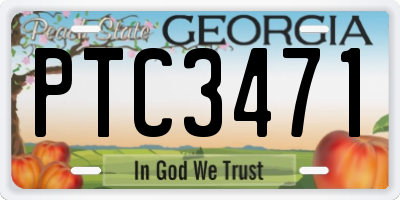 GA license plate PTC3471