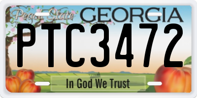 GA license plate PTC3472