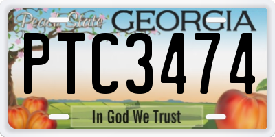 GA license plate PTC3474