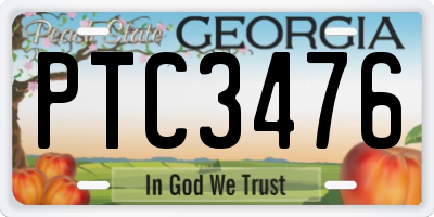GA license plate PTC3476