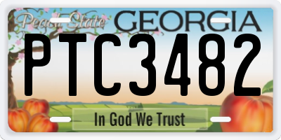 GA license plate PTC3482