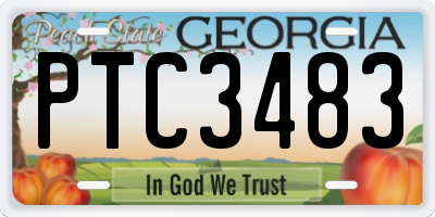 GA license plate PTC3483