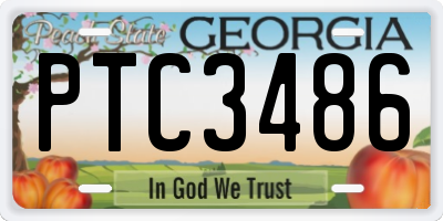 GA license plate PTC3486