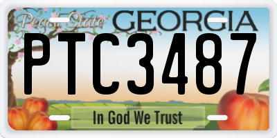 GA license plate PTC3487