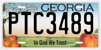 GA license plate PTC3489