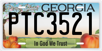 GA license plate PTC3521