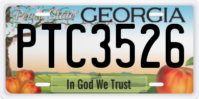 GA license plate PTC3526