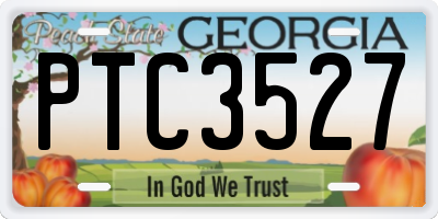 GA license plate PTC3527