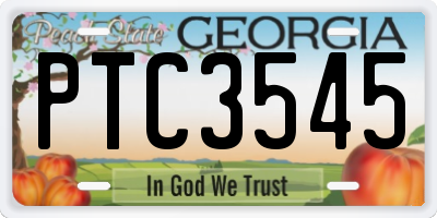GA license plate PTC3545
