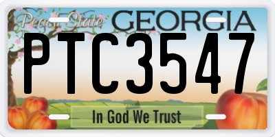 GA license plate PTC3547