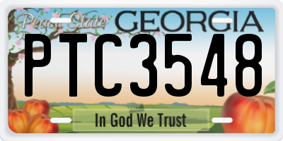 GA license plate PTC3548